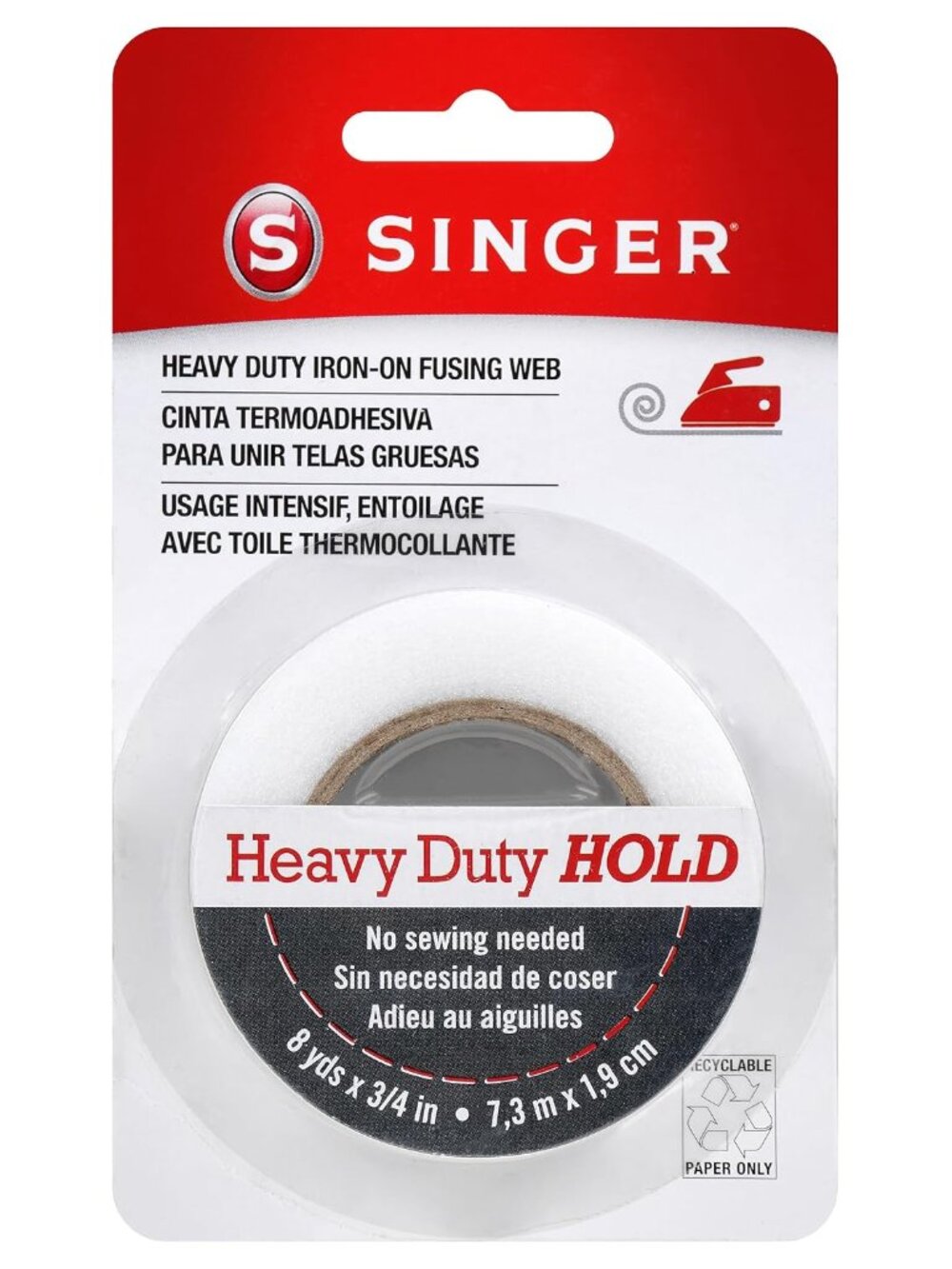 Heavy Duty Iron-On Fusing Web, ¾” x 8 yds